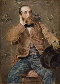 Richard Caton Woodville, “Self Portrait with Floral Wallpaper&quot; (30 April 1825 – 13 August 1855)