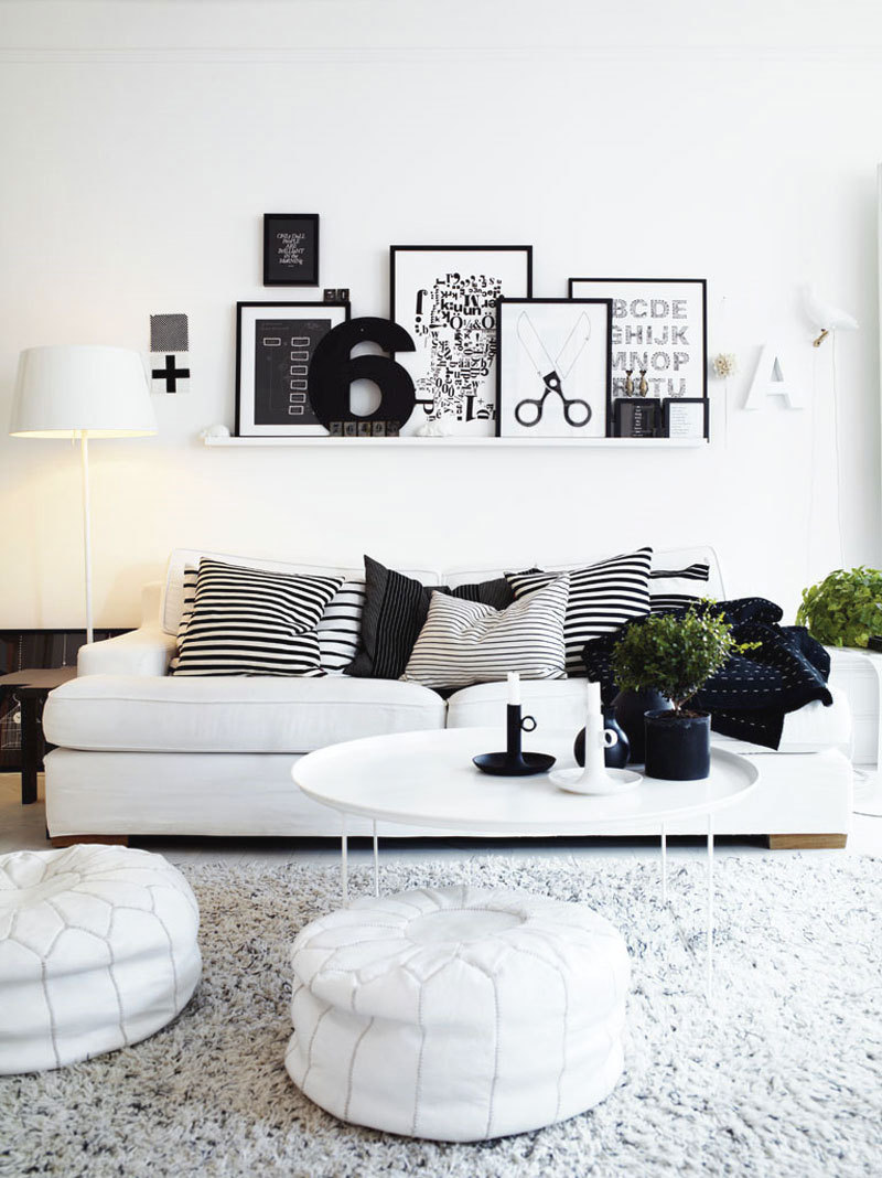 Black white and purple bedroom accents