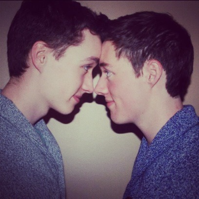 gay-love-blog: This is me and my boyfriend Kaine (: I’m on the right he’s on the left. W