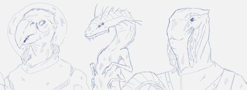 drew some aliens from Stellaris today to try and stretch my skills and i think it went well! here ar