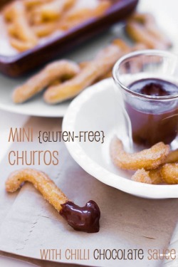 craving-nomz:  Mini Churros with Chilli Chocolate | Gluten-Free Choux Pastry