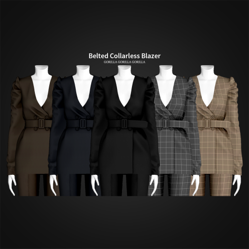 Belted Collarless Blazer is released publicly!TopNew MeshAll LOD’sShadow MapNormal Map30 SwatchesHQ 