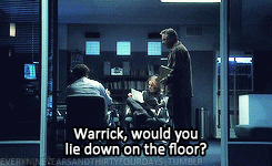 everynineyearsandthirtyfourdays:CSI Parallels → Warrick unwillingly lies on the floor in the name of