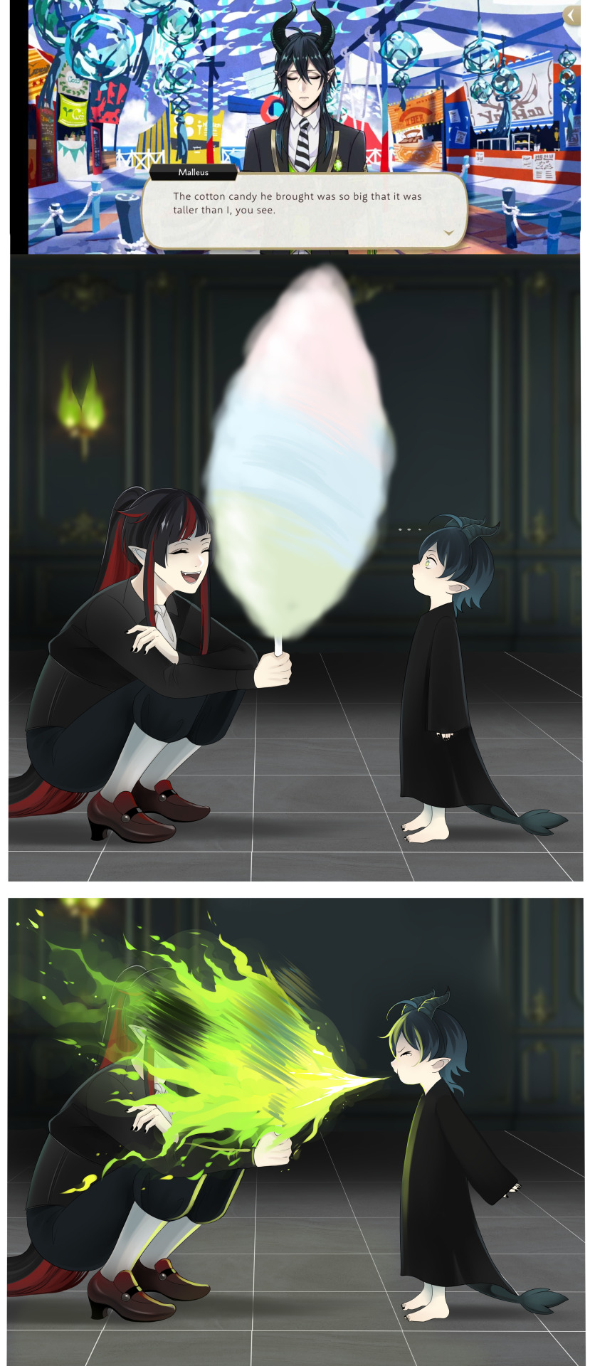 I Loved Portfest To Bits But The Mental Image Of Malleus Being Overwhelmed By Ginormous Cotton Candy