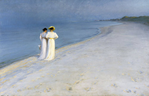 Peder Severin Krøyer (Danish; 1851–1900)Sommeraften på Skagen Sønderstrand = Summer Evening on South