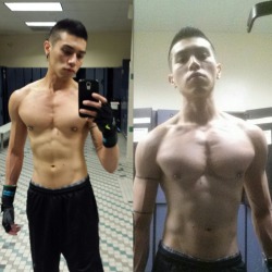 riconerdgasm:  My progress: Still skinny, but getting stronger. Pump, pump, pump! 