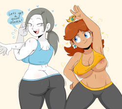 bungee-gumu:  wii fit and daisy, theyre gettin ready for smash My twitter