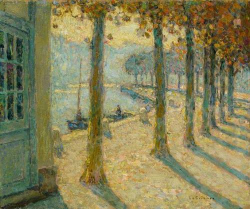 fravery: Henri le Sidaner - Les Arbres de la Rive, Quimperlé - 1923