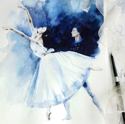 wordsnquotes:  Ballet Watercolor Illustrations by Yulia Shevchenko Russian artist Yulia Shevchenko loves to use watercolor to create dreamy and intricate illustrations of nature and everyday pieces. She confesses, “Watercolor is my passion, my life…