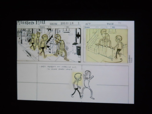 vegeta-has-a-ball:  Some stuff that Bryan Konietzko presented at RISD today! Picture 1: An illustration for a story he made when he was a teenager. Picture 2: “‘Iguanaman” sketch Picture 3: Iguanaman sketch Picture 4: Storyboard for “Mission Hill”,