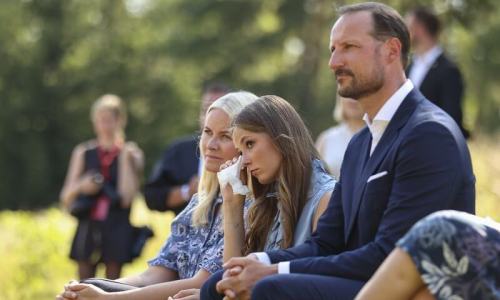 Norwegian Crown Prince family attended the memorial service on Utøya.Crown Prince Haakon, Crown Prin