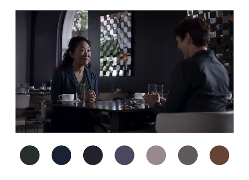 Killing Eve color palettes: 1.02 “I’ll Deal With Him Later”Director: Harry Bradbee