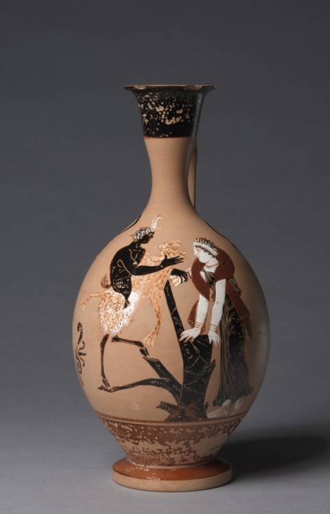 theancientwayoflife: ~ Paestan Black-Figure Lekythos. Date: 330-300 B.C. Place of origin: South Ital