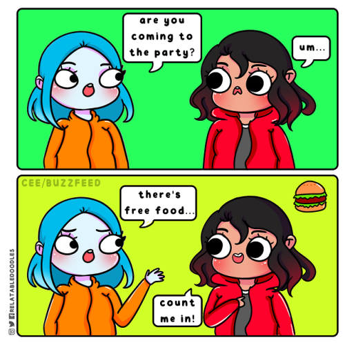I’m only there for the food.