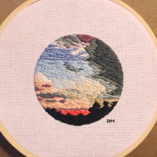 embroid-away:sunsets now available to purchase from my etsy, embroiderybyrebecca