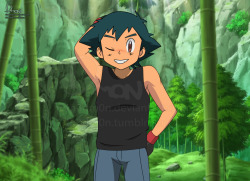 th3dm0n:  Ash Ketchum - What’s Under That Jacket  So i’ve gathered some evidence suggesting that Ash isn’t really wearing a T-Shirt under that jacket of his. He clearly wears something black underneath, but as it can be seen on the pictures here,