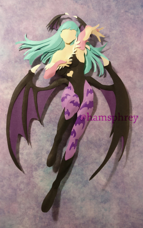 Morrigan paper art commission completed last October