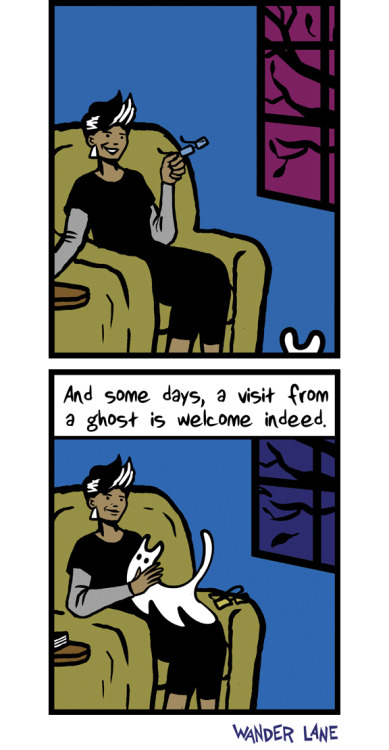 wanderlane: BOO / MEOWby Andrew Neal / Wander Lane Here is a comic about ghosts and cats. I printed 