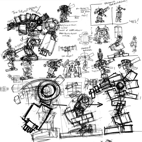 Razorback Sketches by Aaron Williams. (par m_o_n_k_e_y)More robots here.