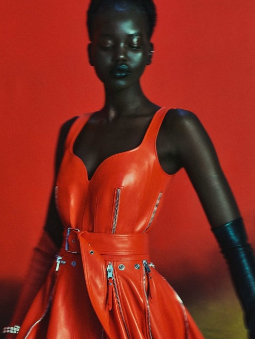 modelsof-color: Adut Akech by Chris Colls for Elle US Magazine, August 2021.