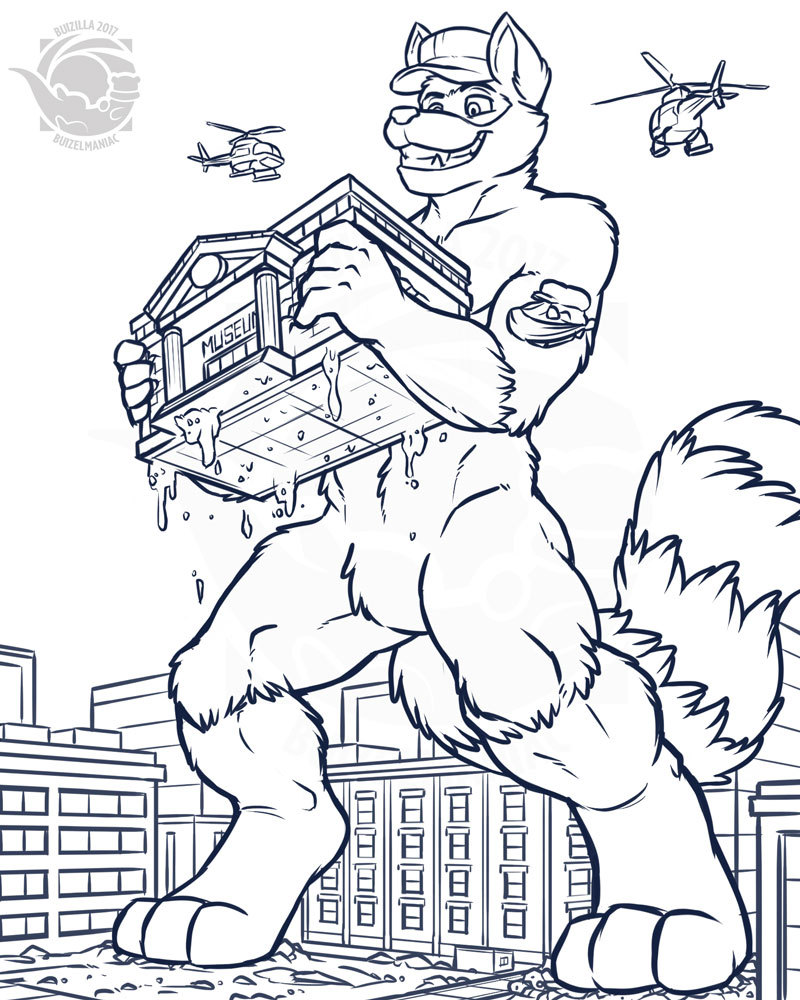 buizilla: Lineart Commission for Fish Cooper  There’s a museum robbery in progress…