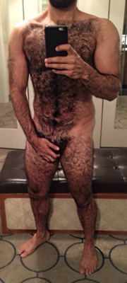 Extra hairy, sexy looking body.  Physically