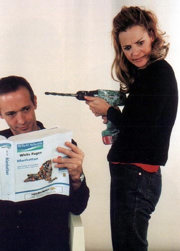 heytinafey:Amy and David Sedaris photographed by Leeta Harding, 2001