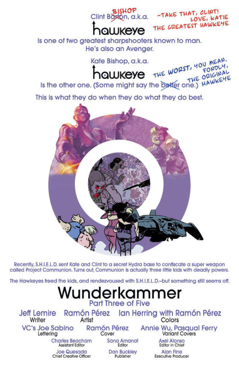 Preview for All New Hawkeye #03, by Jeff Lemire &amp; Ramon Perez What makes a hero and what bre
