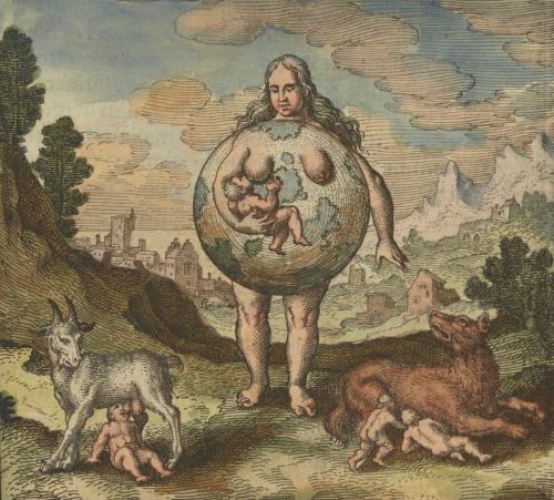 Earth nursing a child, Atalanta Fugiens, Michael Maier, 1618 Nudes &amp; Noises  