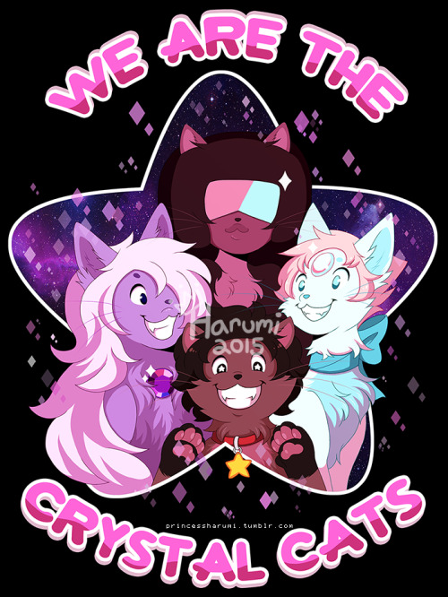 princessharumi:  Yay its here ! The very first shirt I’ve ever designed ~ I got one for myself of course !! If you want a Crystal Cats shirt of your own you can order one right here at Redbubble ! Thank you to everyone who has already ordered one already