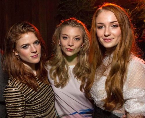 badbitchesglobal:  Rose Leslie, Natalie Dormer and Sophie Turner