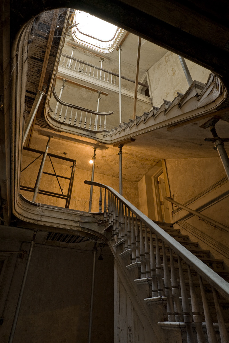 ianference:
“ Imagine my surprise when, upon noticing some newish-looking wires connected to a breaker box in the basement of the long-abandoned Brooklyn Naval Hospital, I flipped the main power switch and a string of lights lit up the first floor!...