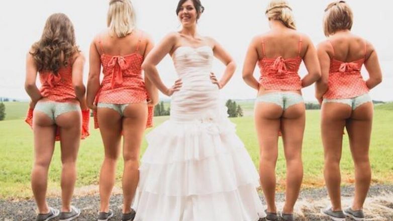 Mooning bridesmaids.