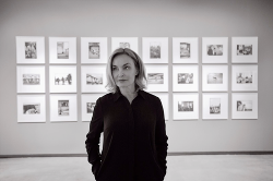 fuckyeahjessicalange:  Jessica Lange poses in front of her work during the opening of her photo exhibition in Sao Paulo, Brazil. (Feb 10, 2015) [Photo by: Letícia Godoy/MIS] 