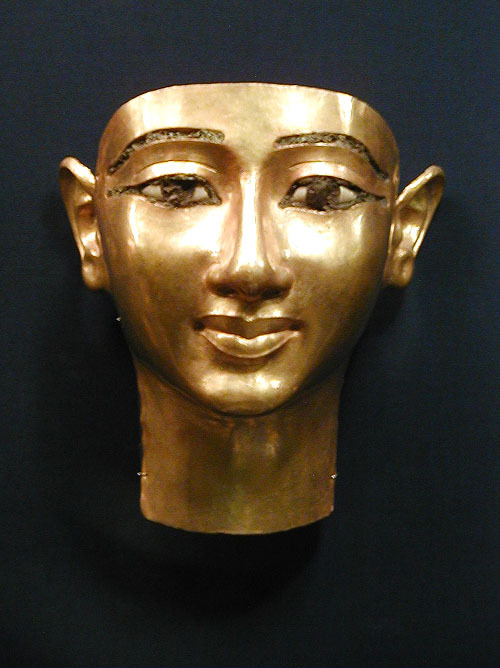 Golden funerary mask of Wendjebauendjed, a military commander and high priest during Ancient Egypt’s