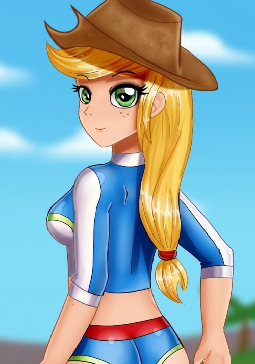 applejack on the beachnude version on pixiv