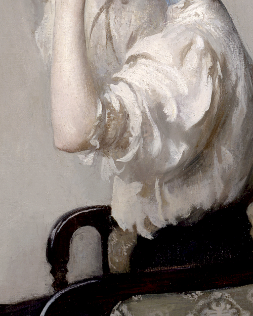 sleuthingbee:Preparing for the Matinee (detail), Edmund Charles Tarbell, 1907
