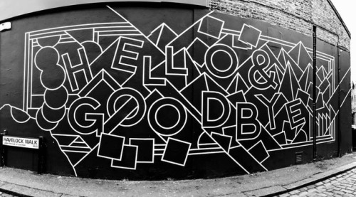 ‘Hello & Goodbye’ | #havelockwalk #streetart #foresthill #blackandwhite (at Havelock