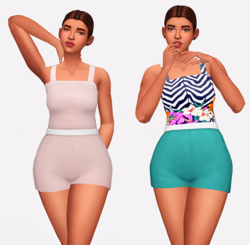 pixelunivairse: Belt Bow High Waisted Short Jumpsuit. (LOL;) New mesh. BGC. Download. Enjoy!!!