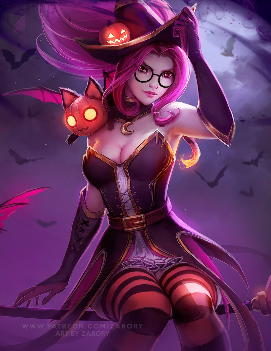 rarts:  Bewitching Janna  (skin): League of Legends game digital drawing [Artist: