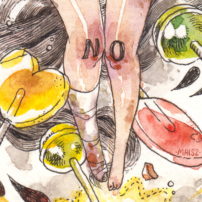maisdue:  colored just for fun  few days ago. watercolors are fun ( she said after