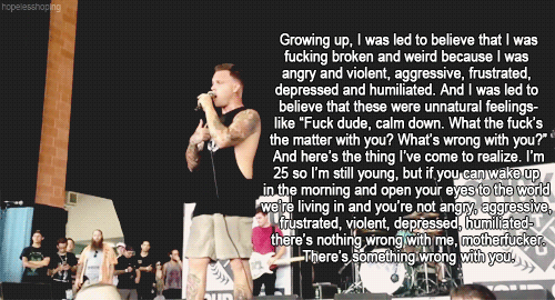 0pi4te:  dancenatashadance:  the-deepest-sh4de-of-jad3d:  i-ship-you-and-me-because-i:  ladisbutt:  This man is an inspiration.  Who is this guy?! *-*  Jesse Barnett, singer for Stick To Your Guns. awesome dude.  Thank god someone made a post with his
