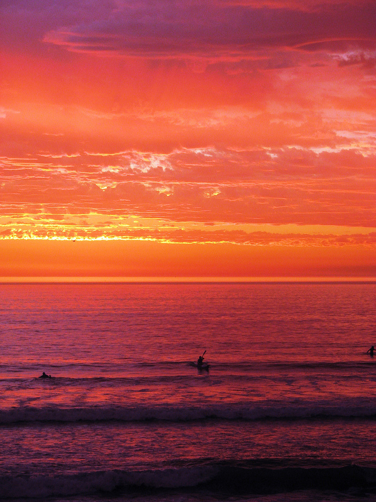 Coruscastion and conflagration (sunrise over the sea near Cape Town, South Africa)