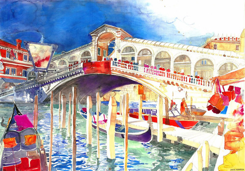 Porn Pics from89:   Architectural Watercolors by Maja