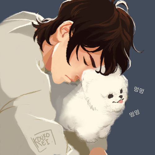 koukokei:A soft keef and a puffy Pomeranian pupper because I love them both