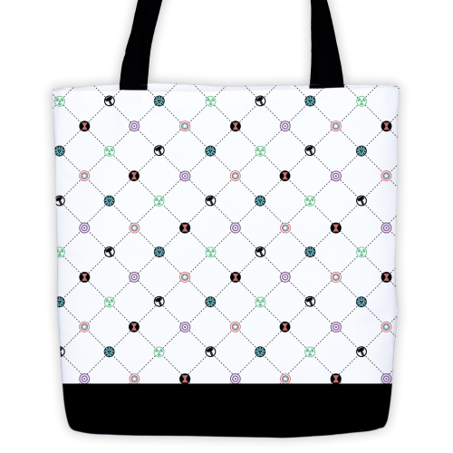 geek-studio:  Full Line of Studio Tote Bags!So far we have designs based on Avengers, Supernatural, Steven Universe, Legend of Zelda, and Pokemon. Do you have any suggestions for more fandom patterns to make into shirts and bags?  Yes they have in black!