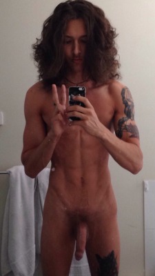 postmypecker:  Show off that COCK!  Lad with big hair and big dick