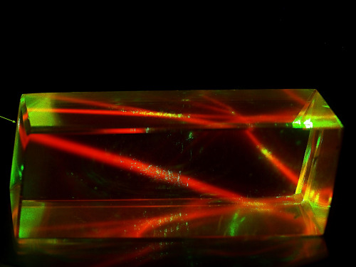 ifuckingloveminerals2:Green Laser through Optical Calcite From Minas Gerais in Brazil comes this 4&a