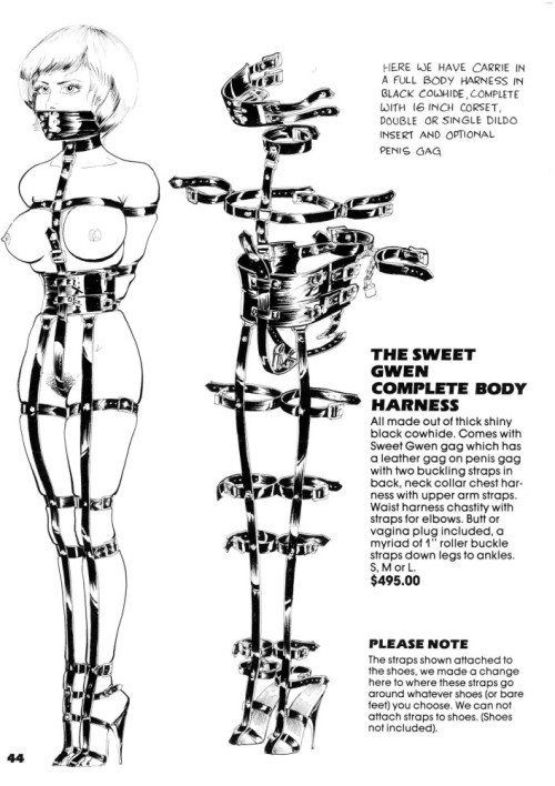dominionleathershop: zenharness:   fetiman:  Great concepts - exactly the sort of ‘teasers’ that spurred my nascent interest in bondage and fetish several decades ago  Like harness pics? You’ll likehttp://zenharness.tumblr.com/It’s a little bit