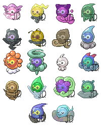 scrabdoodle: Here are my takes on Castforms of every type!In order:Fairy/Electric/Psychic/GhostDark/